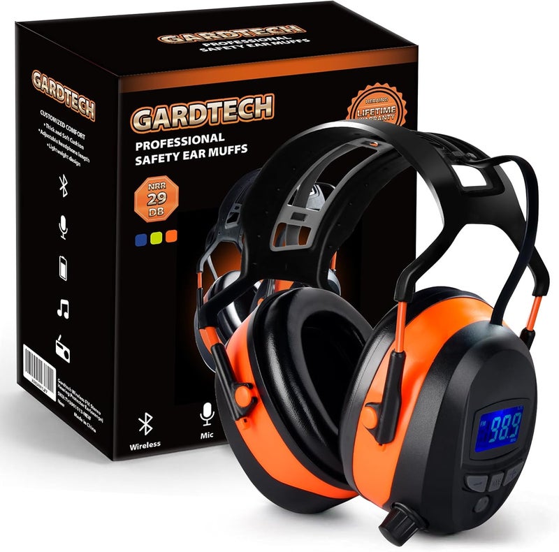 Gardtech Store Hearing Protection with Bluetooth, FM Radio Earmuffs, NRR 29dB Hearing Protection Headphones - Image 1